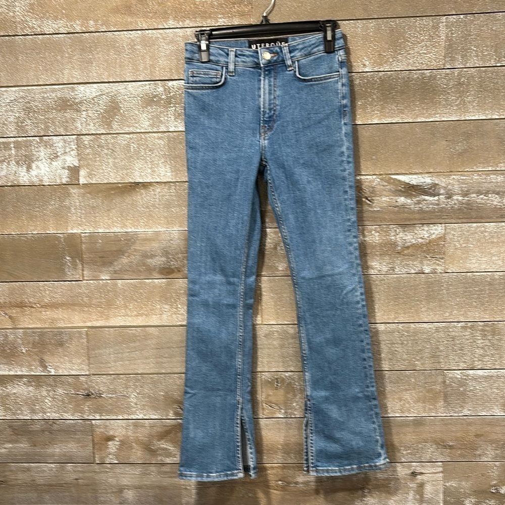 UTERQUE baby flare with slit jeans size 24
